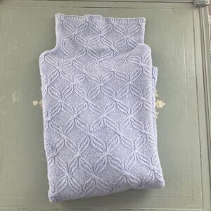 KINROSS LIGHT BLUE CASHMERE FUNNEL NECK SWEATER